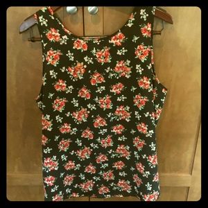 Rose Print Sleeveless Top